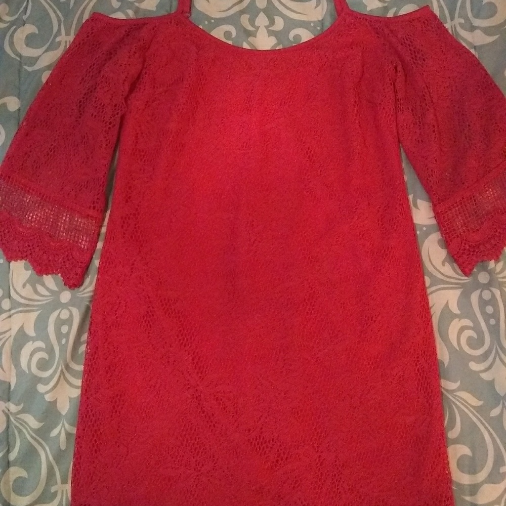 Above knee open shoulder dress
